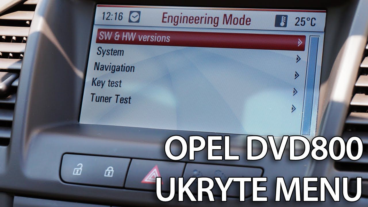 Opel DVD800 ukryte menu