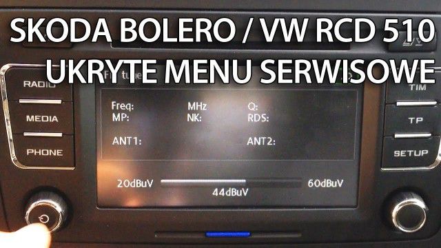 VW RCD 510 Škoda Bolero ukryte menu