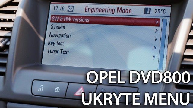 Opel DVD800 ukryte menu